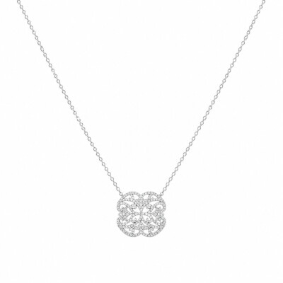 Collier Djula Rosace Dentelle en Or Blanc et Diamants
