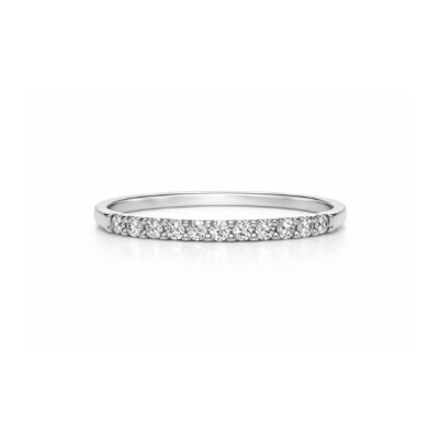 Demi-alliance Élégance en Or Blanc et Diamants