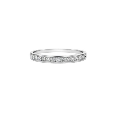 Demi-alliance Héritage en Or Blanc et Diamants