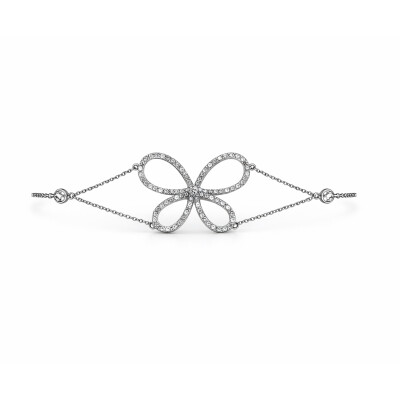 Bracelet Papillon en Or Gris et Diamants