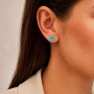 Nuages en Or Rose Turquoise et Diamants