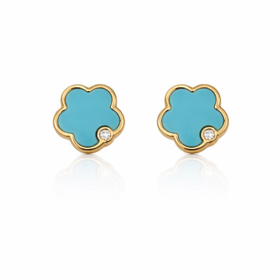 Nuages en Or Rose Turquoise et Diamants