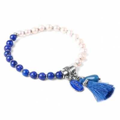 Bracelet Nature Bijoux Les Duos perle de culture et lapis lazuli