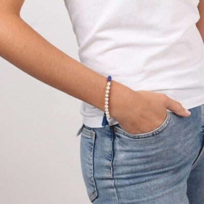 Bracelet Nature Bijoux Les Duos perle de culture et lapis lazuli