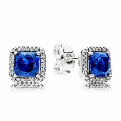 Clous d'oreilles Pandora Élégance Intemporelle bleues