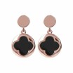 Boucles d\'oreilles Bronzallure Alba Four-Leaf Clover Onyx