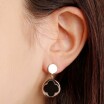 Boucles d\'oreilles Bronzallure Alba Four-Leaf Clover Onyx