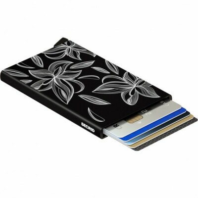 Porte-cartes Secrid Cardprotector CLA-MAGNOLIA BLACK en aluminium noir