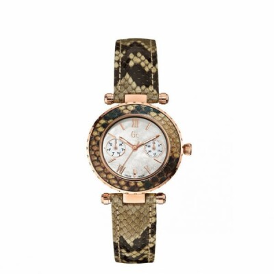 Montre GC Diver dorée rose façon python