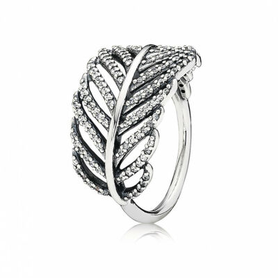 Bague PANDORA Feuille Argent 925/1000 et oxydes de zirconium T.54