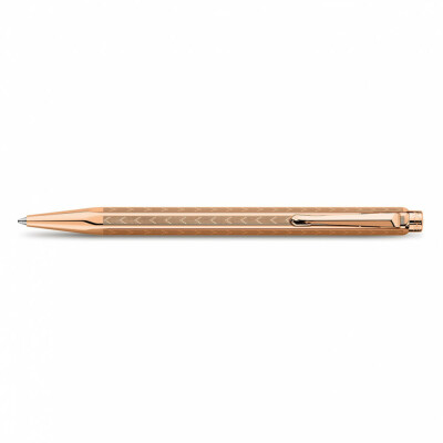 Stylo bille Caran d'Ache ECRIDOR Chevron Doré rose