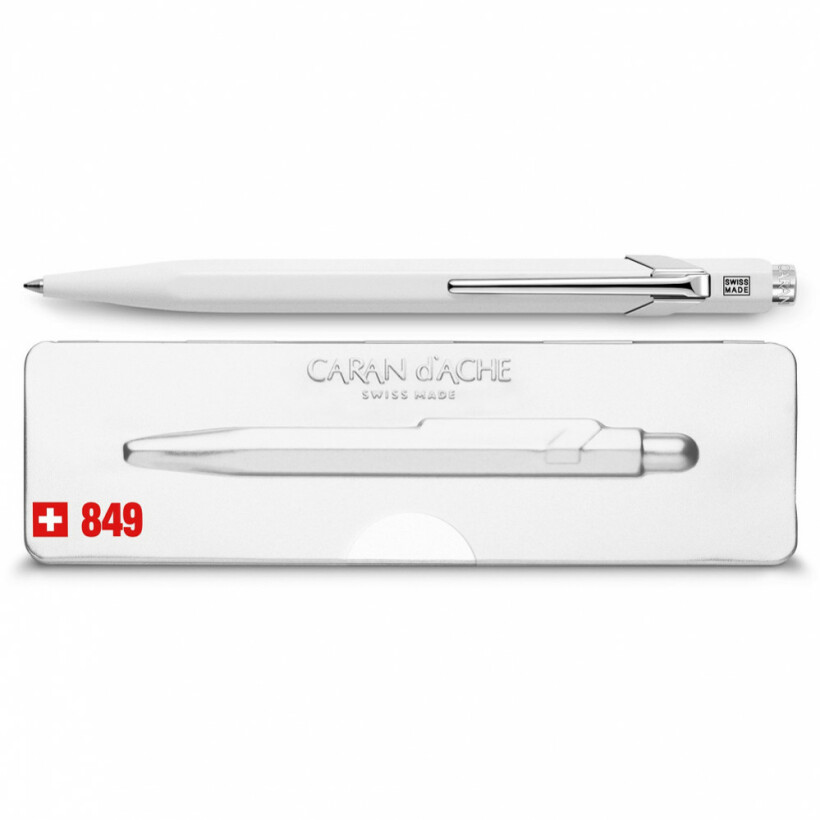 Stylo Bille Caran d'Ache 849 Popline Blanc