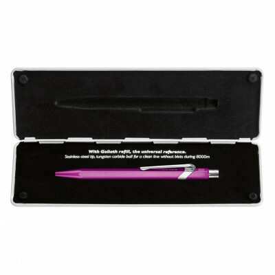 Stylo bille Caran D'Ache 849 Popline Violet métallique avec étui