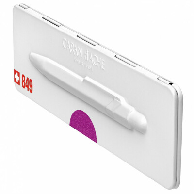 Stylo bille Caran D'Ache 849 Popline Violet métallique avec étui
