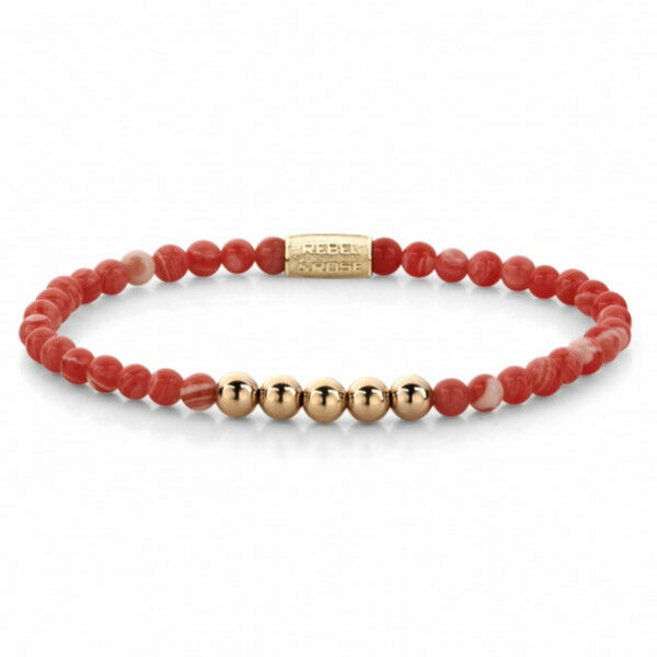 Bracelet Rebel & Rose More balls than most Coral Beach Rose gold colored 
