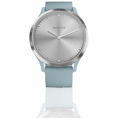 Montre connectée hybride Garmin Vívomove HR Sport silver avec bracelet silicone bleu