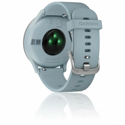 Montre connectée hybride Garmin Vívomove HR Sport silver avec bracelet silicone bleu