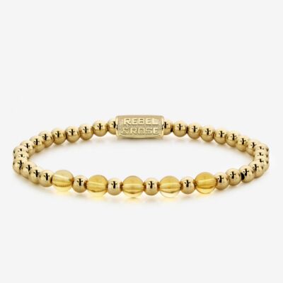 Bracelet Rebel & Rose More Balls Than Most - Yellow Gold metts Cheerfull Citrine - 5 et 6mm