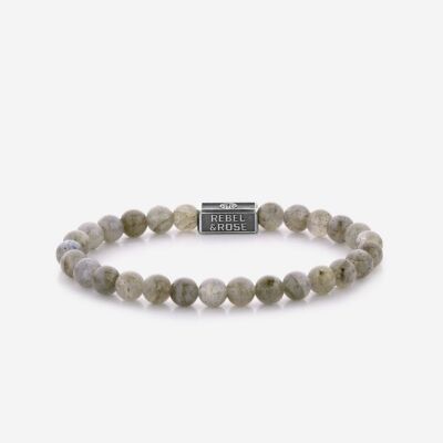 Bracelet Rebel & Rose Silverbead - Labradorite Shield - 6mm