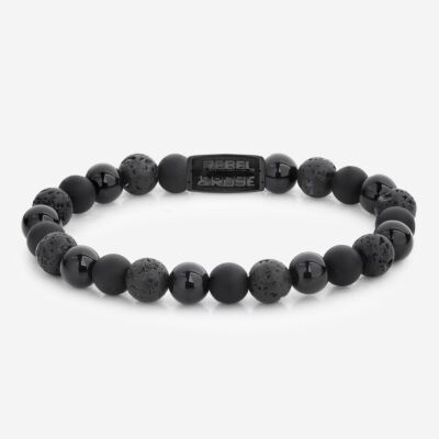 Bracelet Rebel & Rose Black-series - Black Rocks-All-Black - 8mm