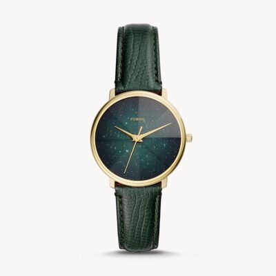 Montre Fossil Prismatic Galaxy 3 aiguilles sur cuir vert