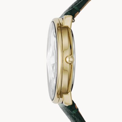 Montre Fossil Prismatic Galaxy 3 aiguilles sur cuir vert
