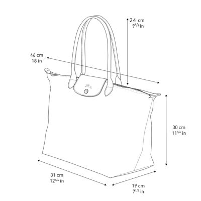 Sac porté épaule L Longchamp Le Pliage Original Gris