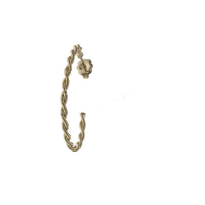 Boucles d'oreilles créoles Sing A Song en corde de guitare twist dorée rose moyen modele diamètre 3cm