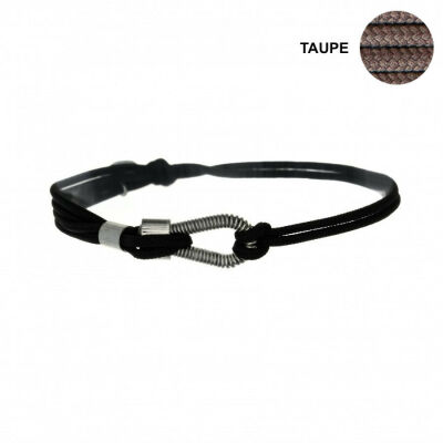 Bracelet Sing a Song cordon Me argent vieilli noeud coulissant - TAUPE