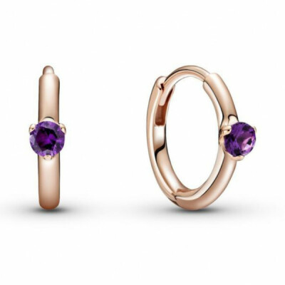 Créoles Enveloppantes Solitaire Violet