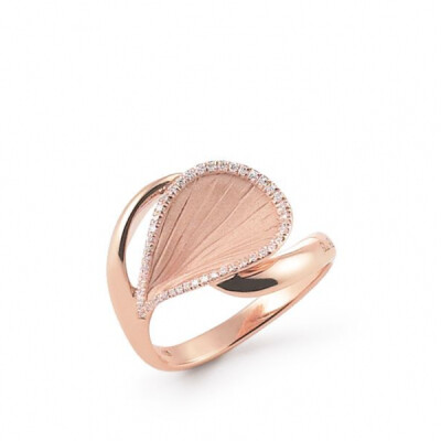 Bague AnnaMaria Cammilli Goccia Pink champagne Gold avec pavage diamants