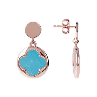 Boucles d'oreilles Bronzallure Alba Four-Leaf Clover Magnésite