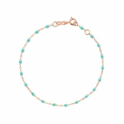 Bracelet Gigi Clozeau en or rose et résine vert d'eau, 18cm