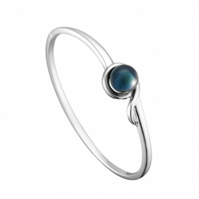 Bracelet jonc IZA.B Canopée Argent 925/1000 et Perle de Tahiti