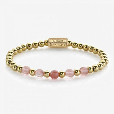 Bracelet Rebel & Rose More Balls Than Most - Yellow Gold meets Cherry Rose - 5 et 6mm