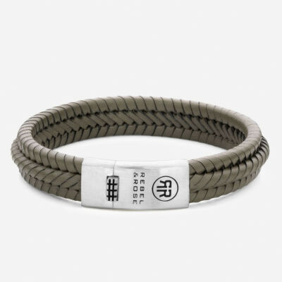 Bracelet Rebel & Rose - Absolutely Leather - Twisted 925 Camo M - 11,5mm