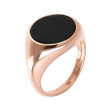 Bague Bronzallure Alba Petite Chevalière Onyx noire T52