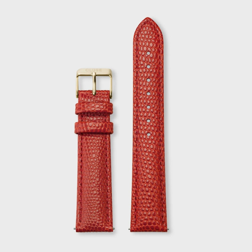Bracelet de montre CLUSE cuir lézard corail 18mm