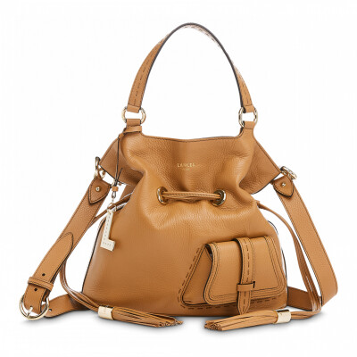 Sac à main seau Premier Flirt de Lancel cuir grainé Camel A1011020TU