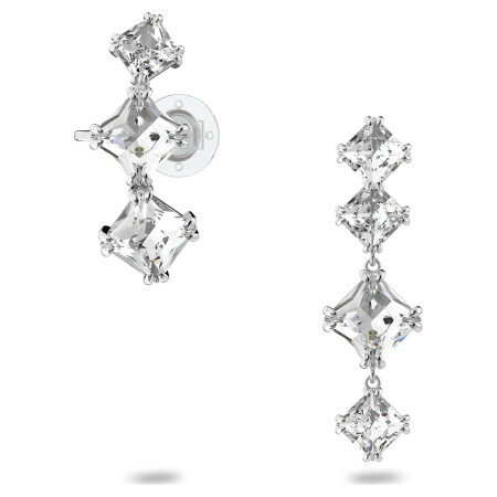 Boucles d'oreilles asymétriques Swarovski Collection I Millenia pendant amovible