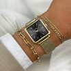 Montre CLUSE La Tétragone Mesh Black, Gold Colour