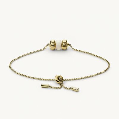 Bracelet chaïne Fossil Georgia Vintage Heritage en nacre et acier doré JF03951710