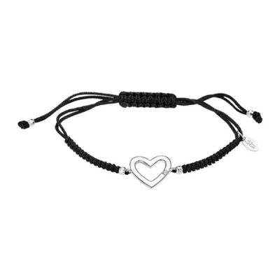 Bracelet Lotus Silver en argent, nylon et oxydes de zirconium