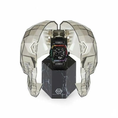 Montre Philipp Plein The $keleton Noir/Cristaux multicolores 44mm