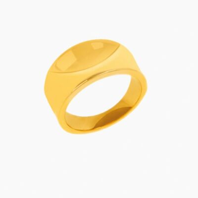 Bague courbe Saunier plaquée or 5 microns T54