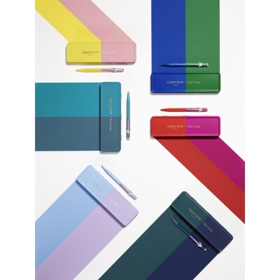 Stylo Bille Caran d'Ache 849 PAUL SMITH Chartreuse Yellow & Rose Pink - Édition Limitée