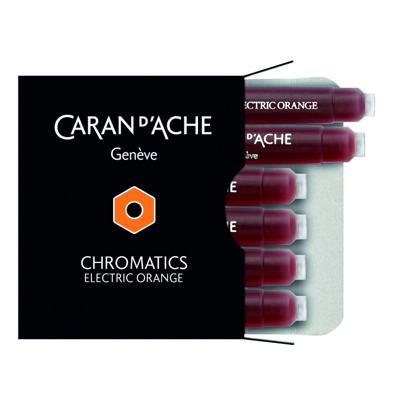 Boite de 6 Cartouches Caran d'Ache Plume CHROMATICS Electric Orange