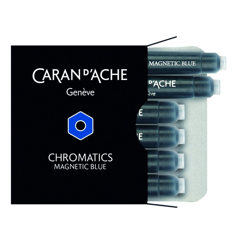 Boite de 6 Cartouches Caran d'Ache Plume CHROMATICS Magnetic Blue