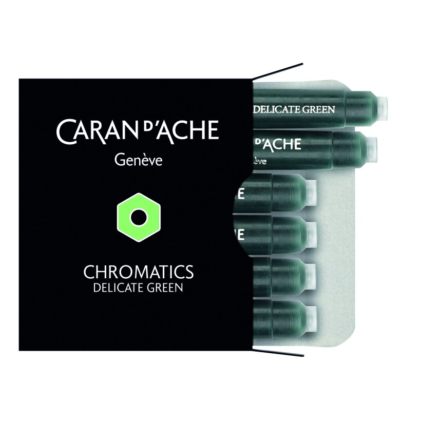 Boite de 6 Cartouches Caran d'Ache Plume CHROMATICS Delicate Green