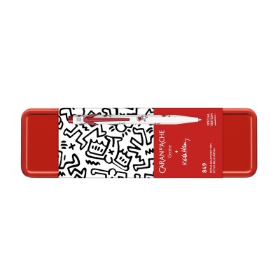 Stylo Bille Caran d'Ache 849 KEITH HARING Blanc - Édition Spéciale